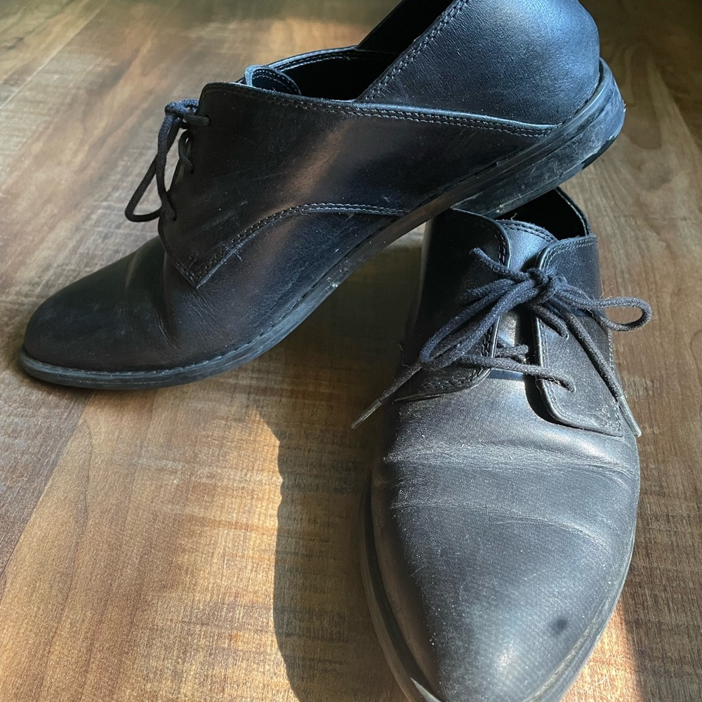Treasure & Bond Black Leather Lace Up Oxfords